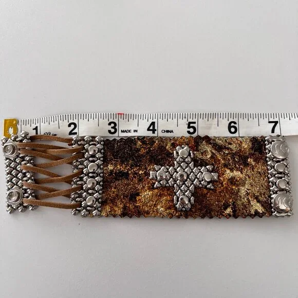 Sergio Gutierrez /Liquid Metal Leather Bracelet - Picture 3 of 7